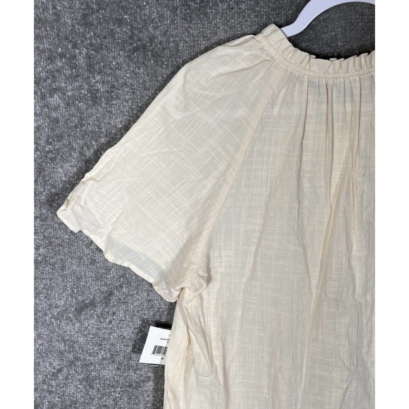 Falls Creek Short Sleeve Woven Pintuck Ruffle Pleated Top Womens Size Medium NWT - Picture 11 of 15